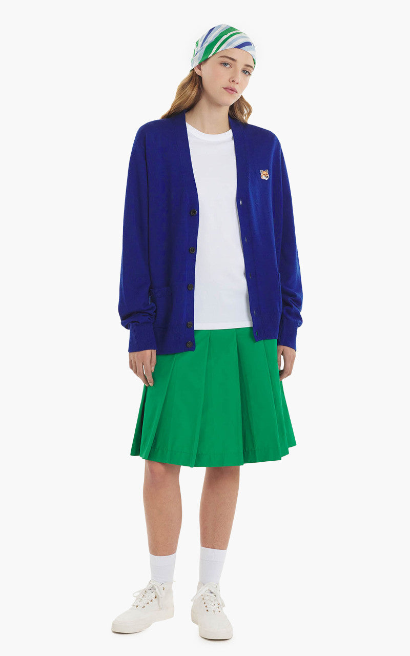 Maison Kitsuné Fox Head Patch Classic Cardigan Deep Blue