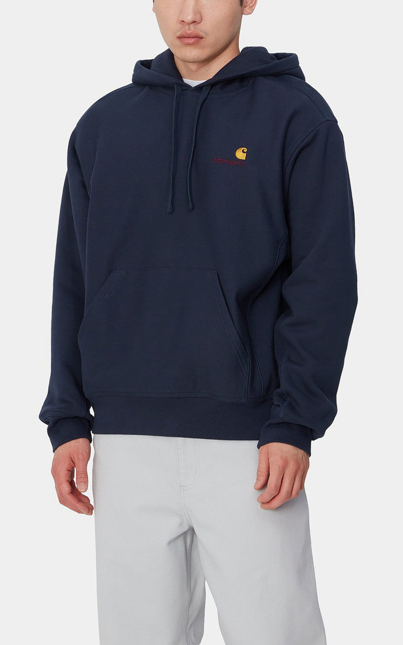 Carhartt WIP Hooded American Script Sweatshirt Air Force Blue