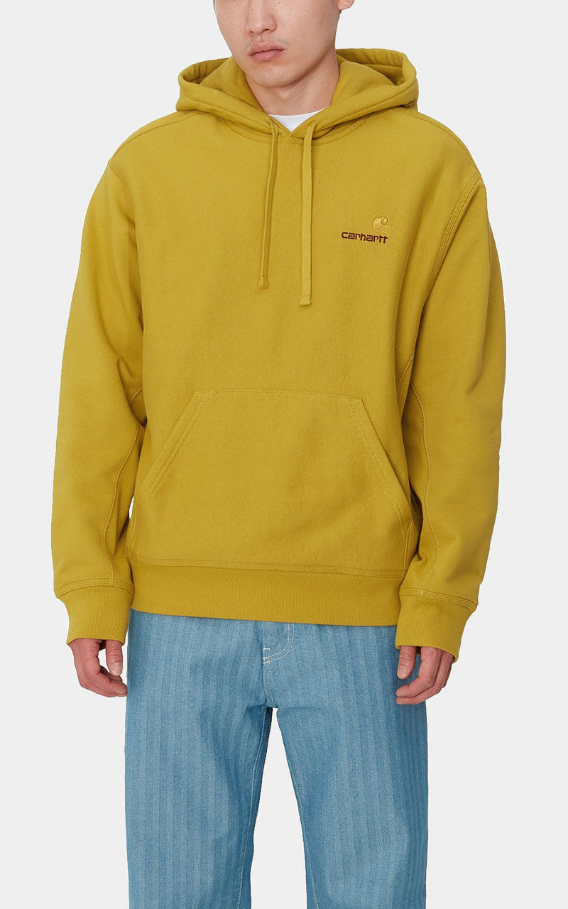 Carhartt WIP Hooded American Script Sweatshirt Golden Olive