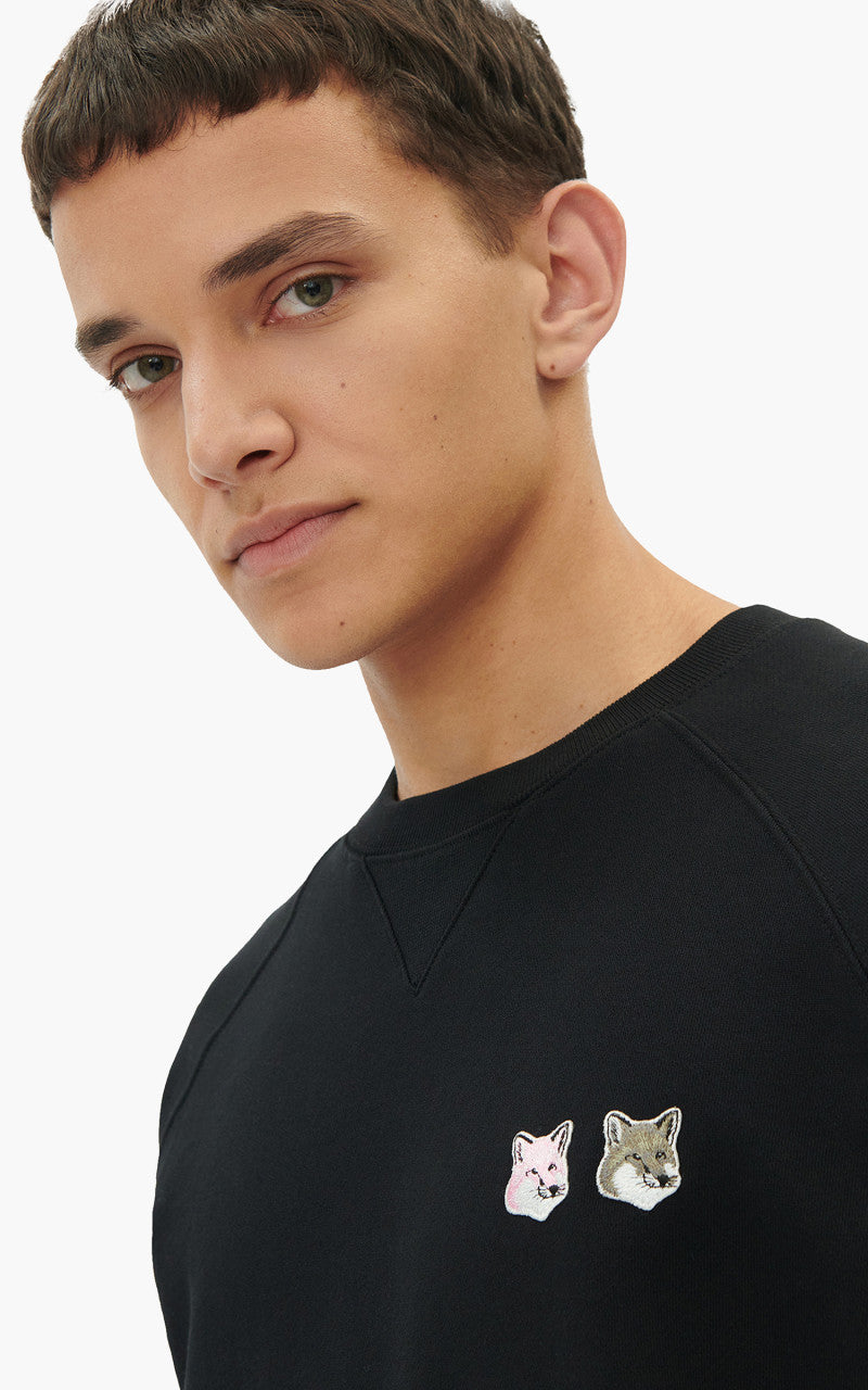 Maison Kitsuné Monochrome Fox Patch Classic Sweatshirt Black
