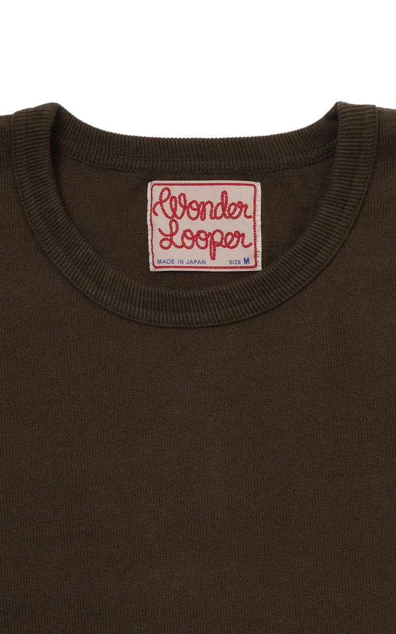 Wonder Looper Double Heavyweight Crewneck T-Shirt Khaki