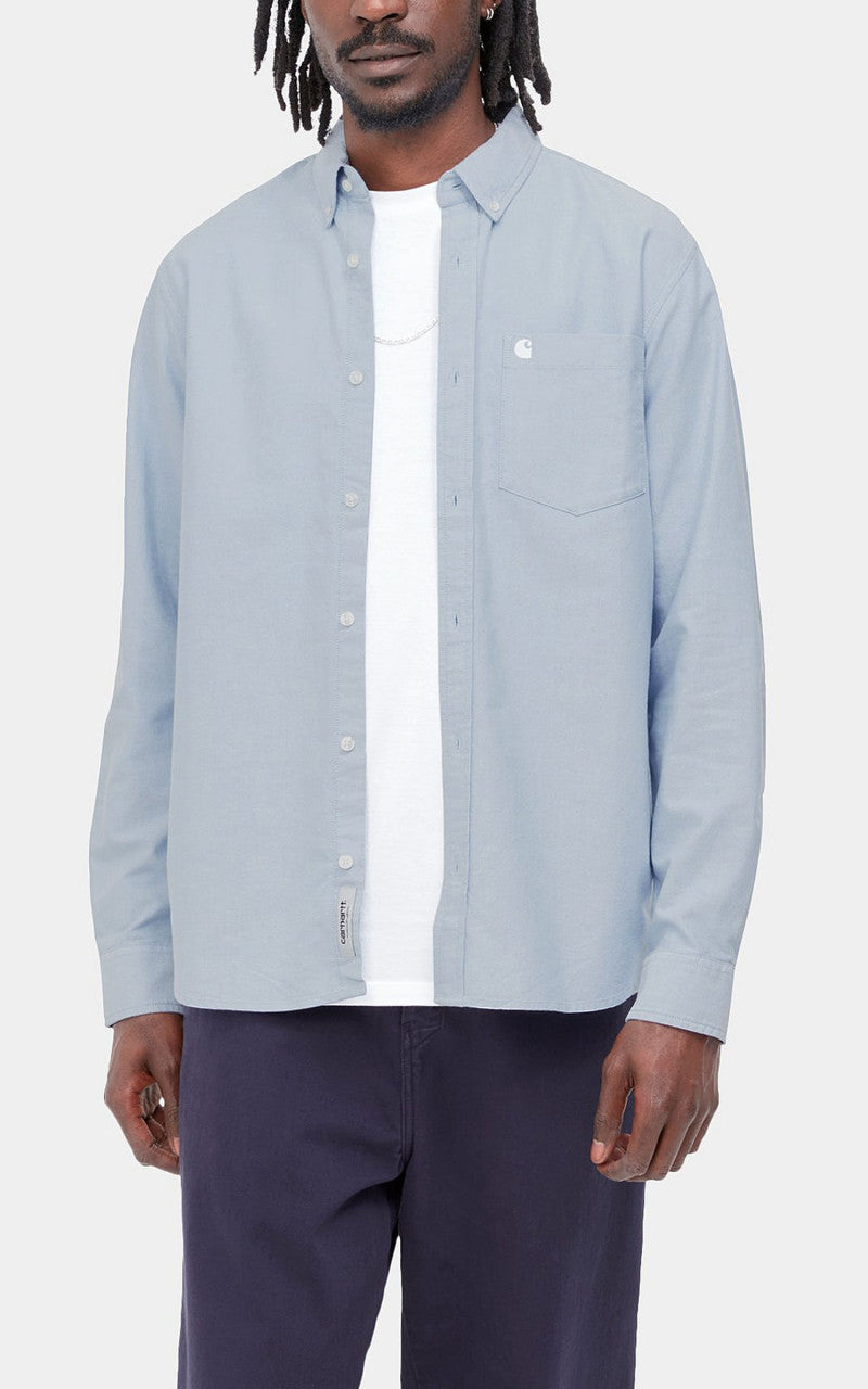 Carhartt WIP L/S C-Logo Shirt Bleach/White