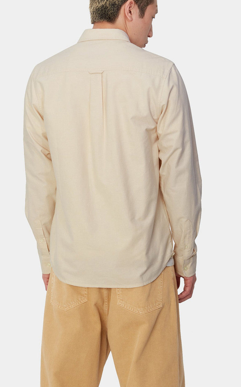 Carhartt WIP L/S C-Logo Shirt Cornsilk/White