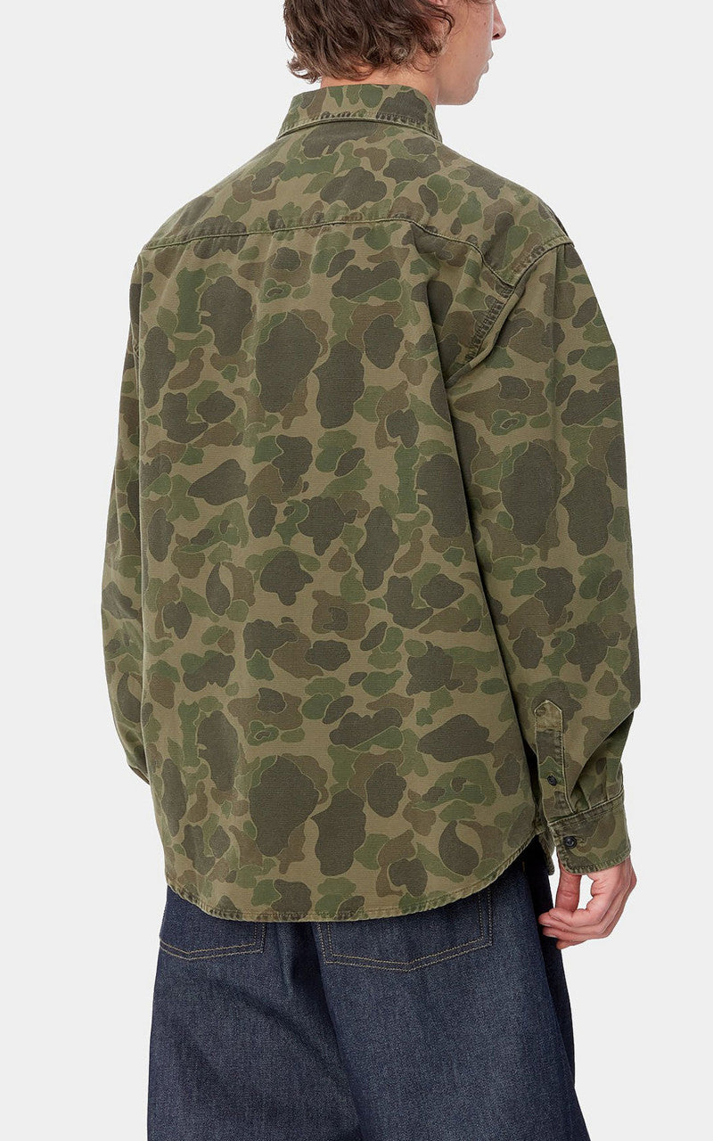 Carhartt WIP L/S Duck Shirt Camo Duck Green/Office Green