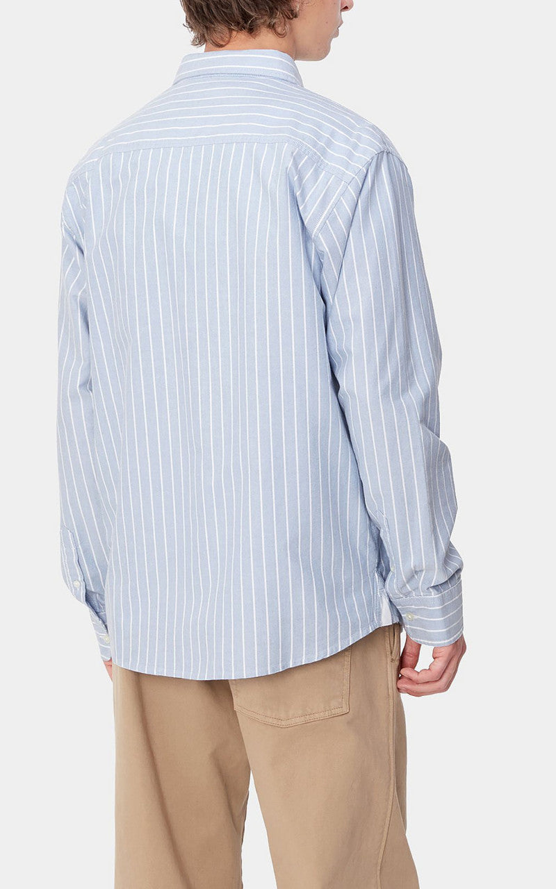 Carhartt WIP L/S Dowlen Shirt Dowlen Stripe Bleach/White