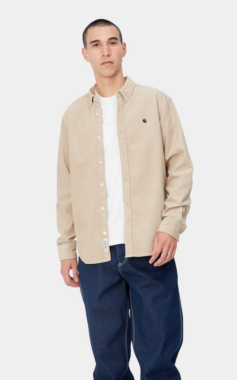 Carhartt WIP L/S Madison Cord Shirt Wall/Black