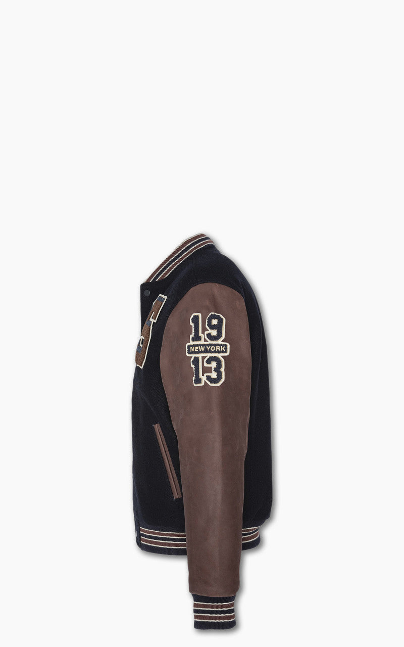 Schott NYC Varsity Jacket LCTEDDYBD2 Navy/Cordovan