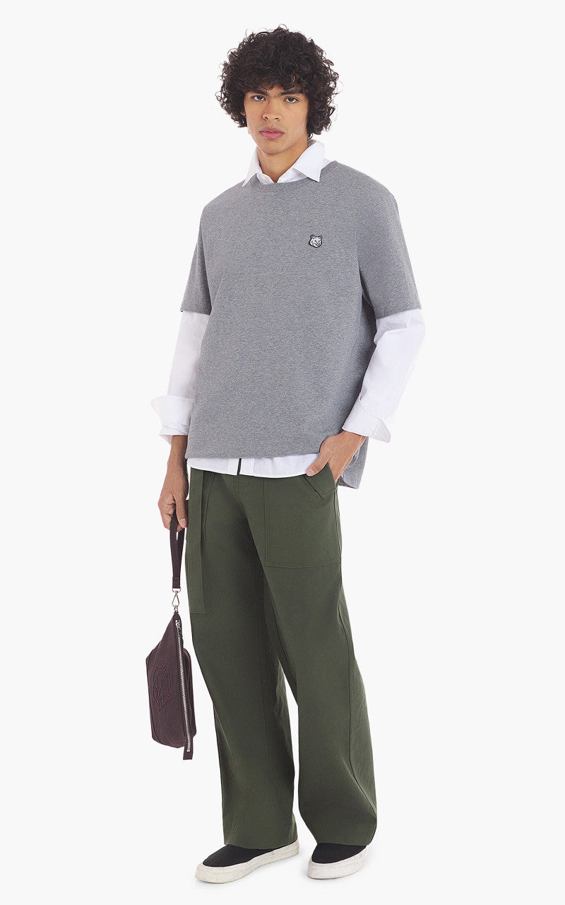 Maison Kitsuné Bold Fox Head Patch Comfort T-Shirt Medium Grey Melange