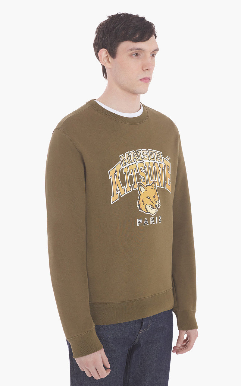 Maison Kitsuné Campus Fox Regular Sweatshirt Khaki