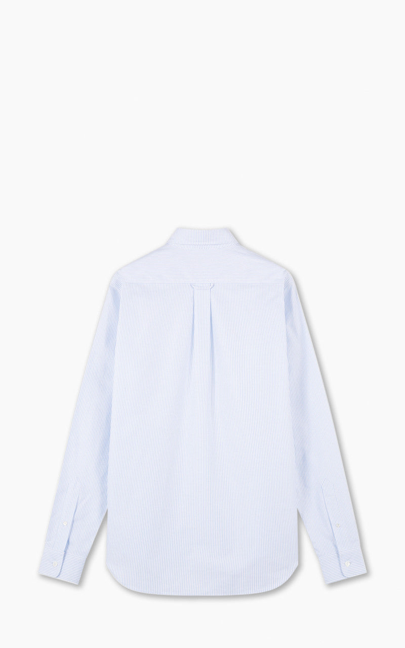 Maison Kitsuné Baby Fox Button Down Classic Shirt Light Blue Stripes