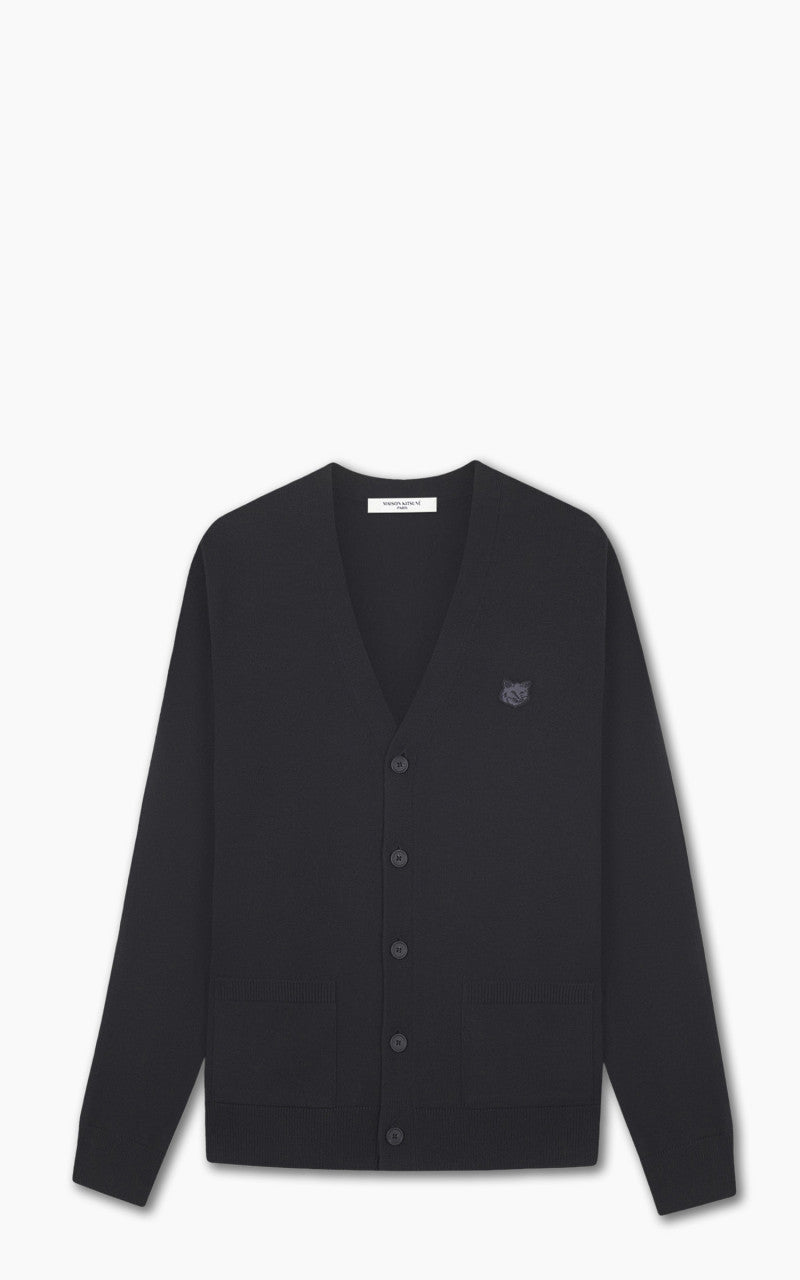 Maison Kitsuné Bold Fox Head Patch Regular Cardigan Black
