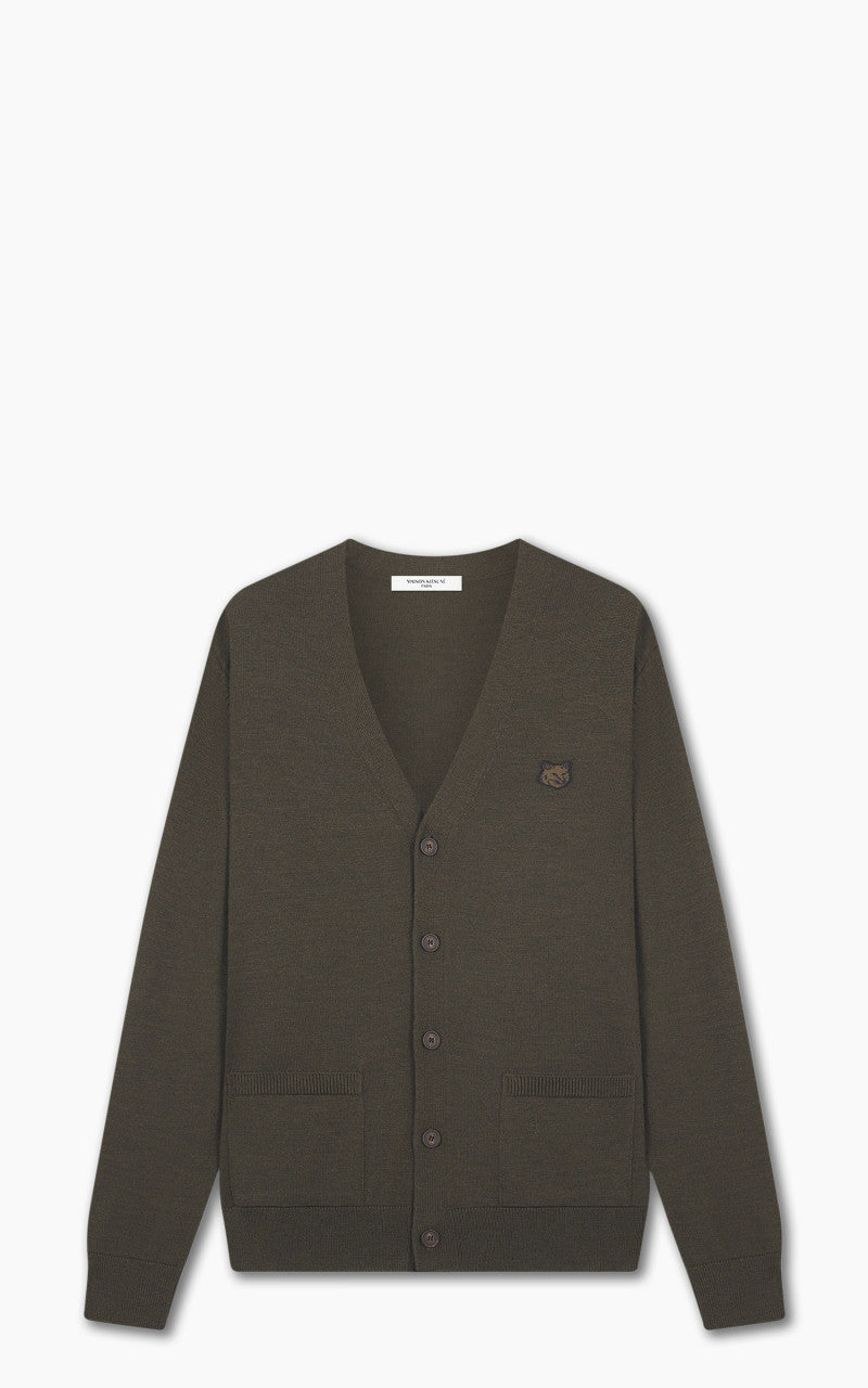 Maison Kitsuné Bold Fox Head Patch Regular Cardigan Khaki