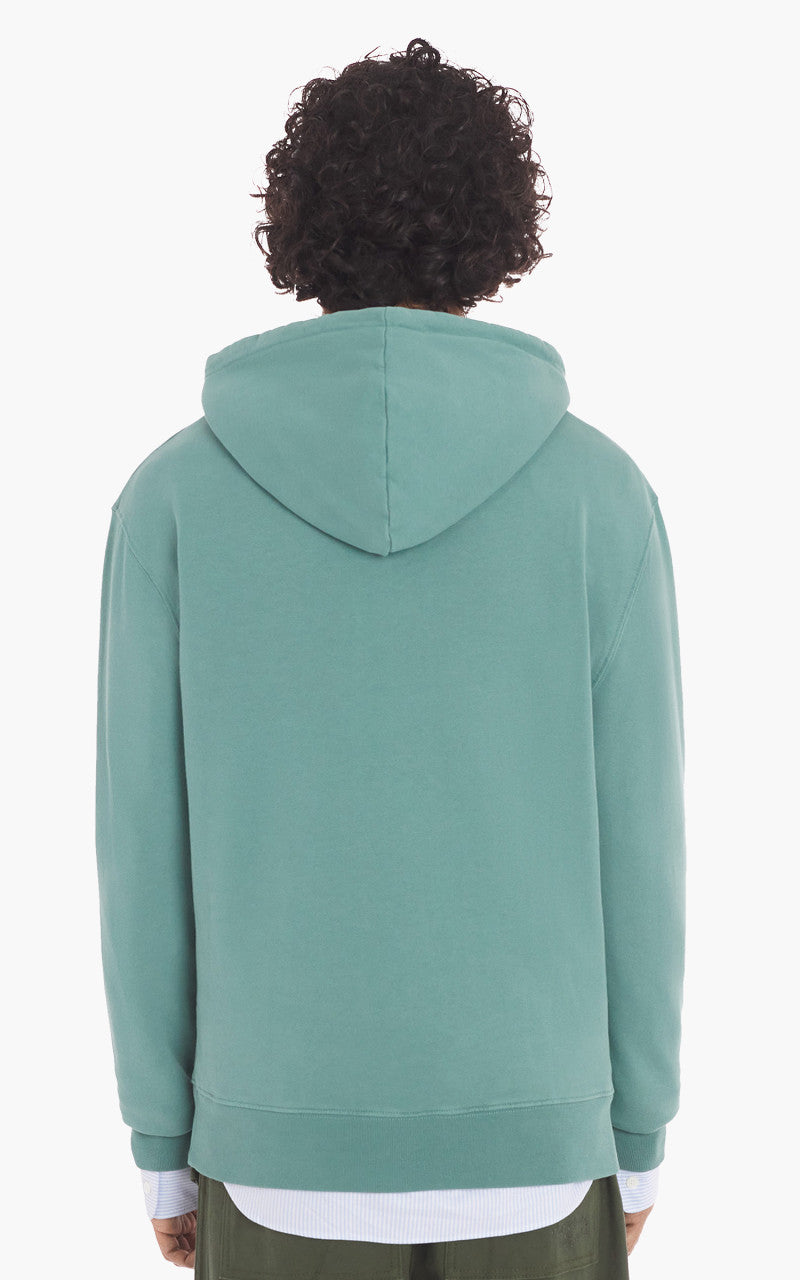 Maison Kitsuné Fox Head Patch Regular Hoodie Teal Grey