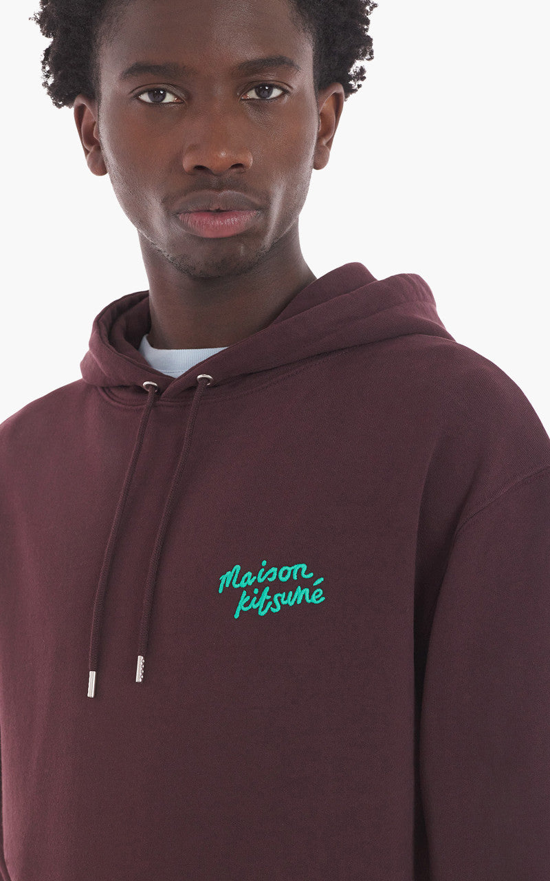 Maison Kitsuné Handwriting Regular Hoodie Dark Chocolate
