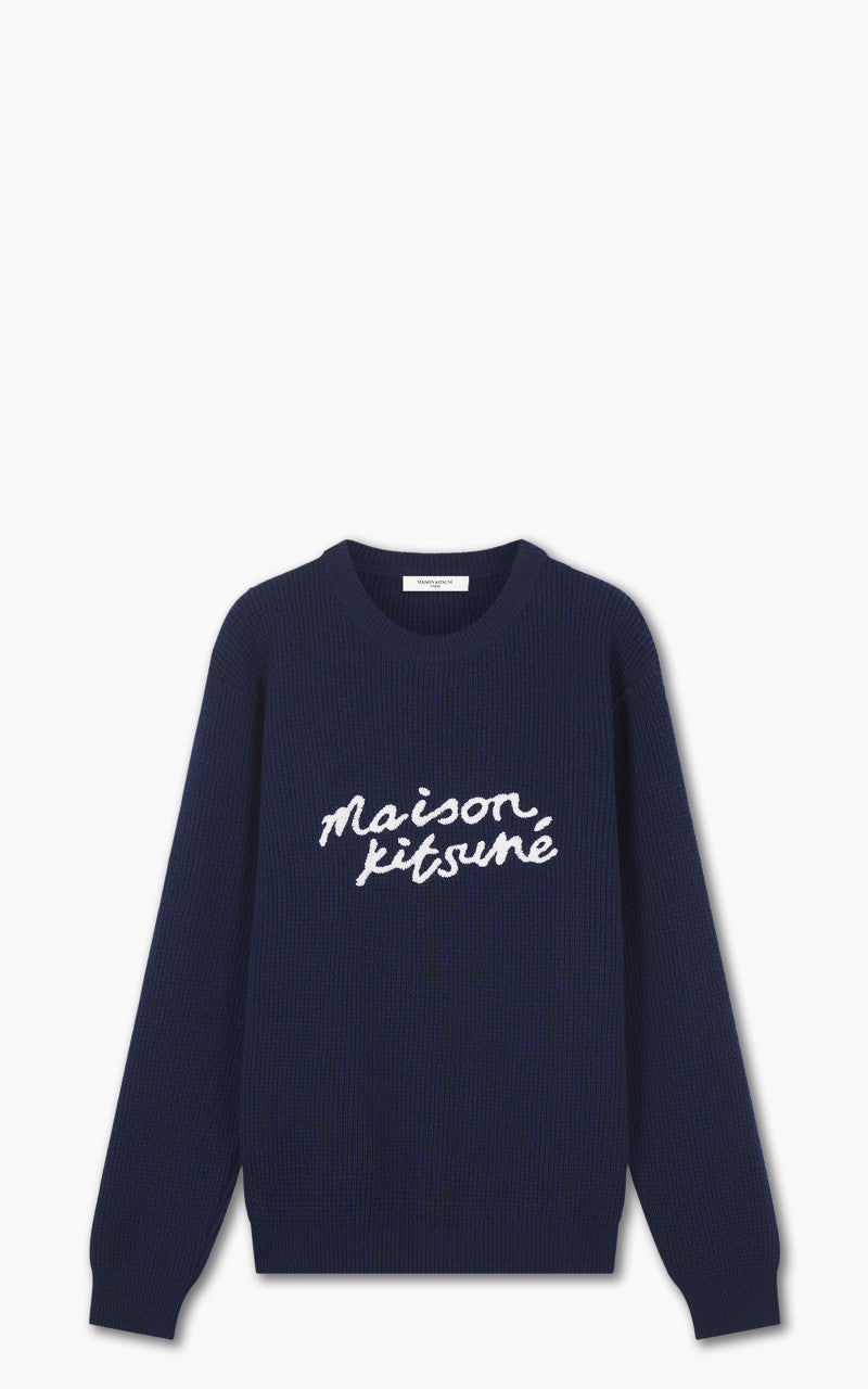 Maison Kitsuné Handwriting Comfort Jumper Ink Blue
