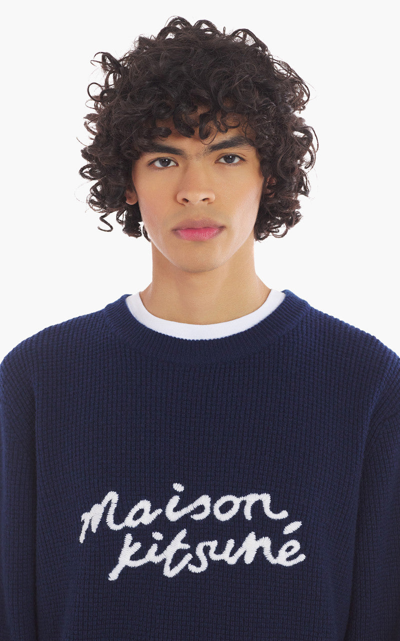 Maison Kitsuné Handwriting Comfort Jumper Ink Blue