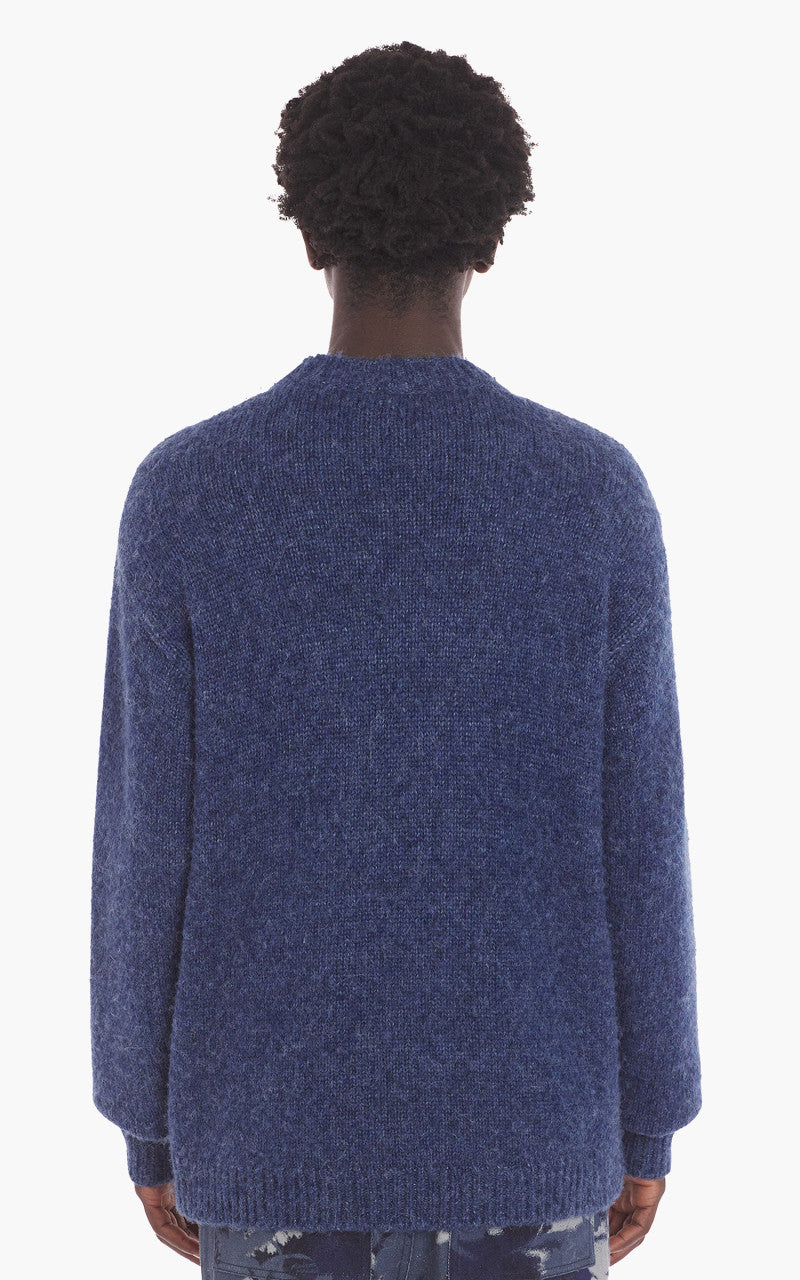 Maison Kitsuné Fox Intarsia Comfort Jumper Denim Blue Melange