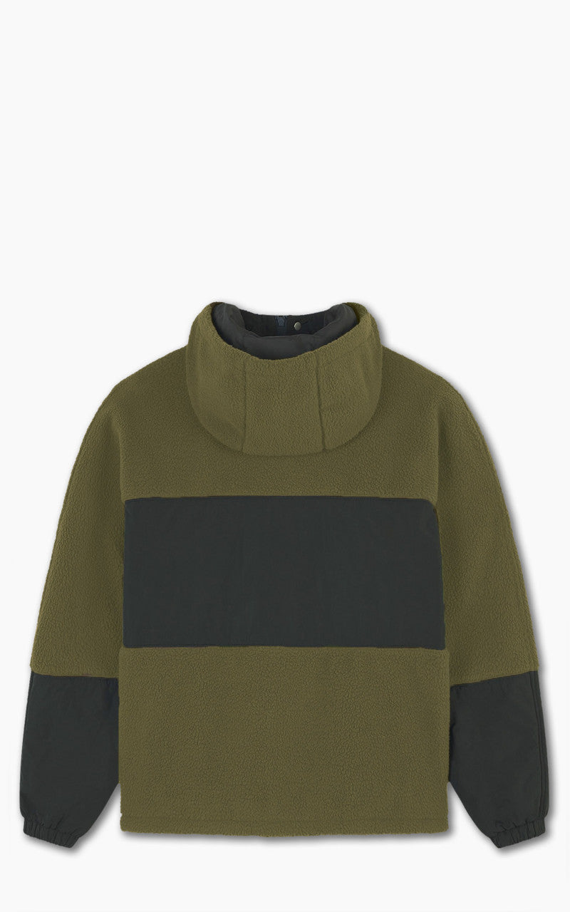 Maison Kitsuné College Patch Color-Block Polar Fleece Blouson Khaki