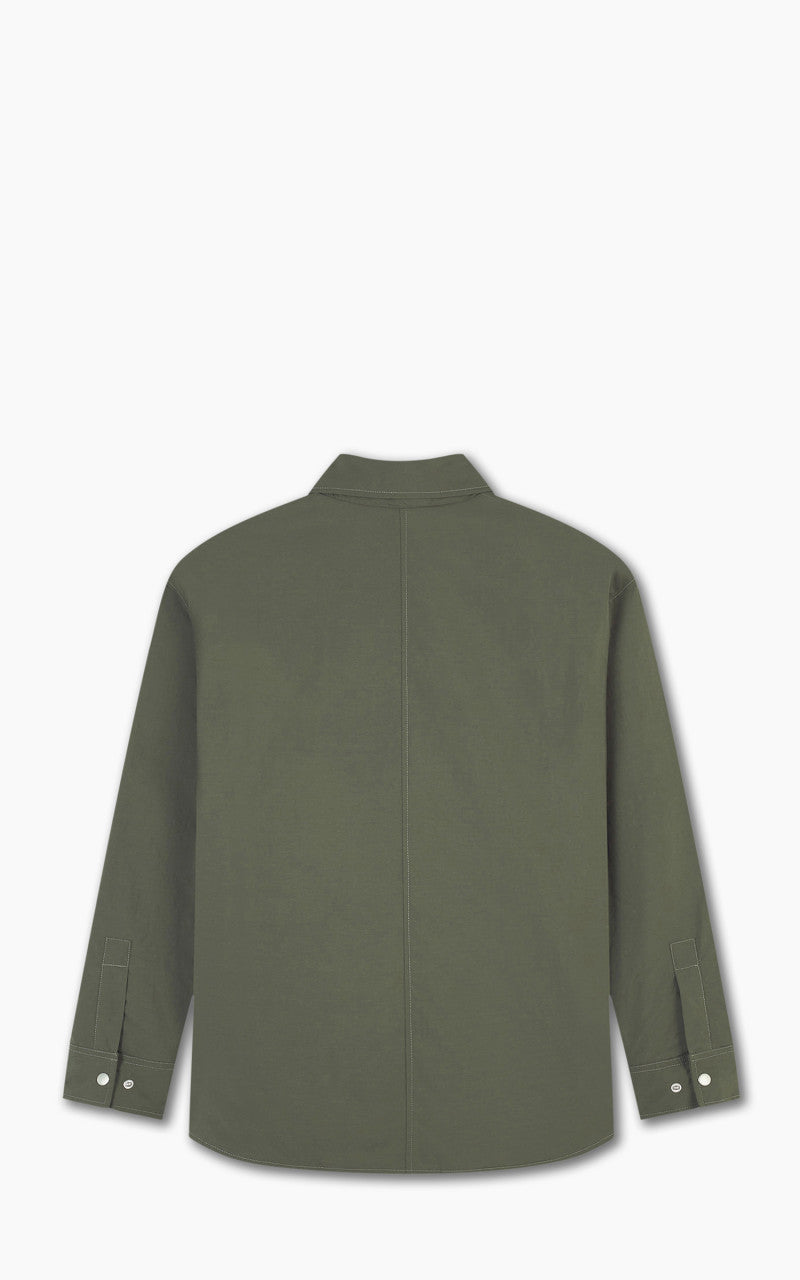 Maison Kitsuné Bold Fox Head Patch Padded Overshirt Crispy Nylon Military Green
