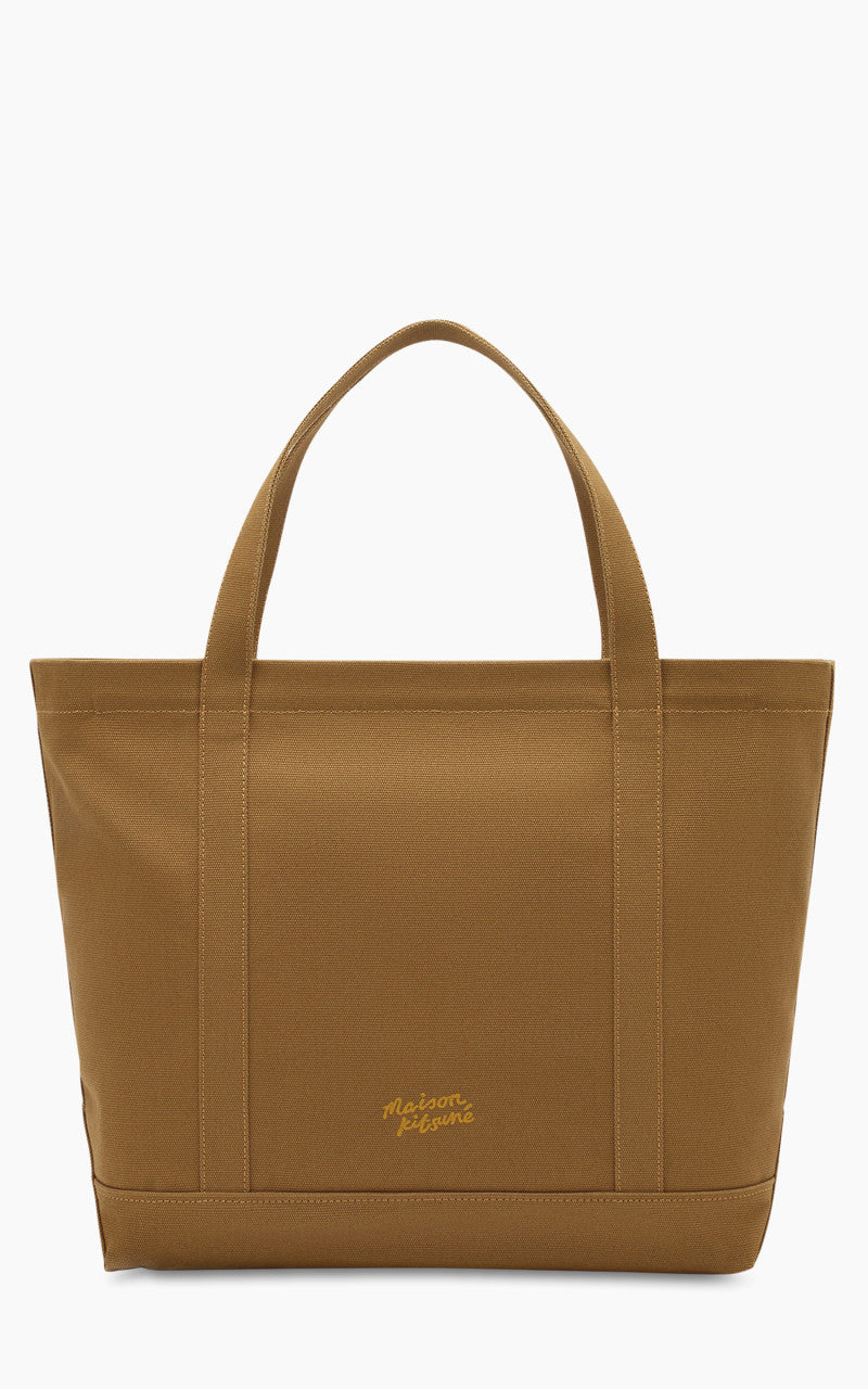 Maison Kitsuné Bold Fox Head Large Tote Bag Golden Brown