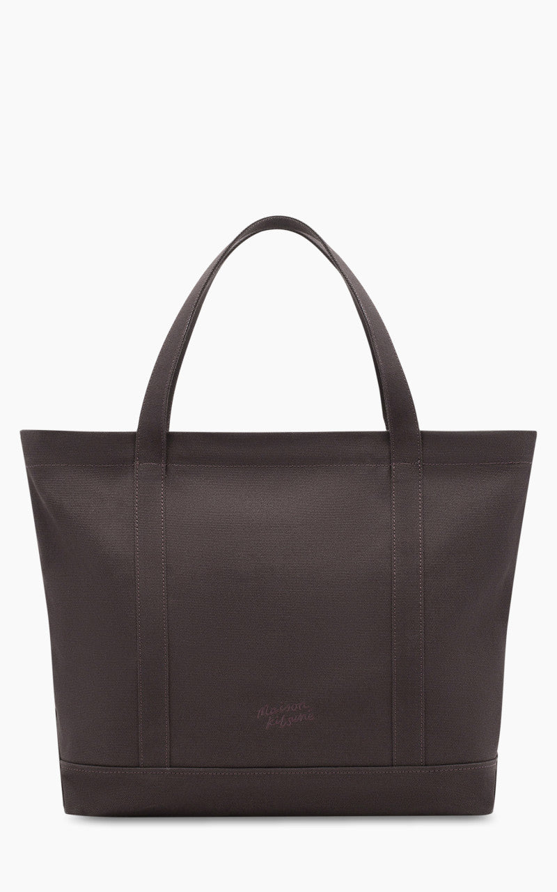 Maison Kitsuné Bold Fox Head Large Tote Bag Pecan Brown