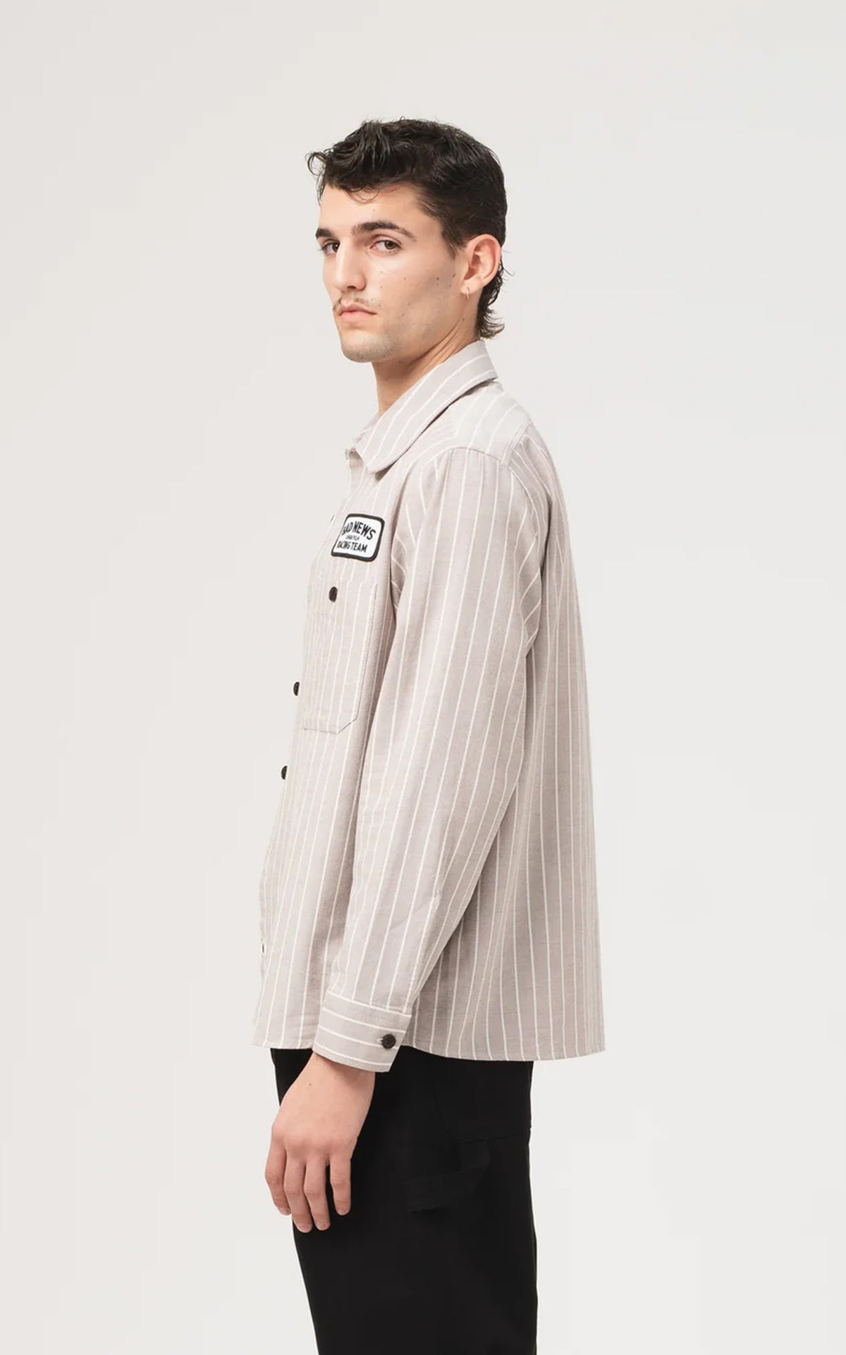 Eat Dust Pit Crew Shirt Scandic Oxford Brown/Off White