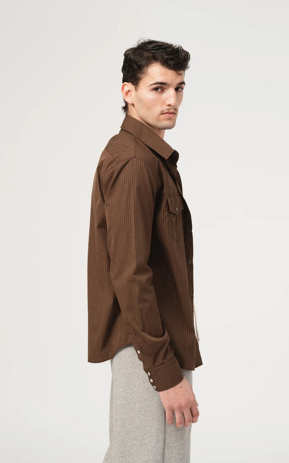 Eat Dust Western Shirt Mayfair Cotton Brown/Off White