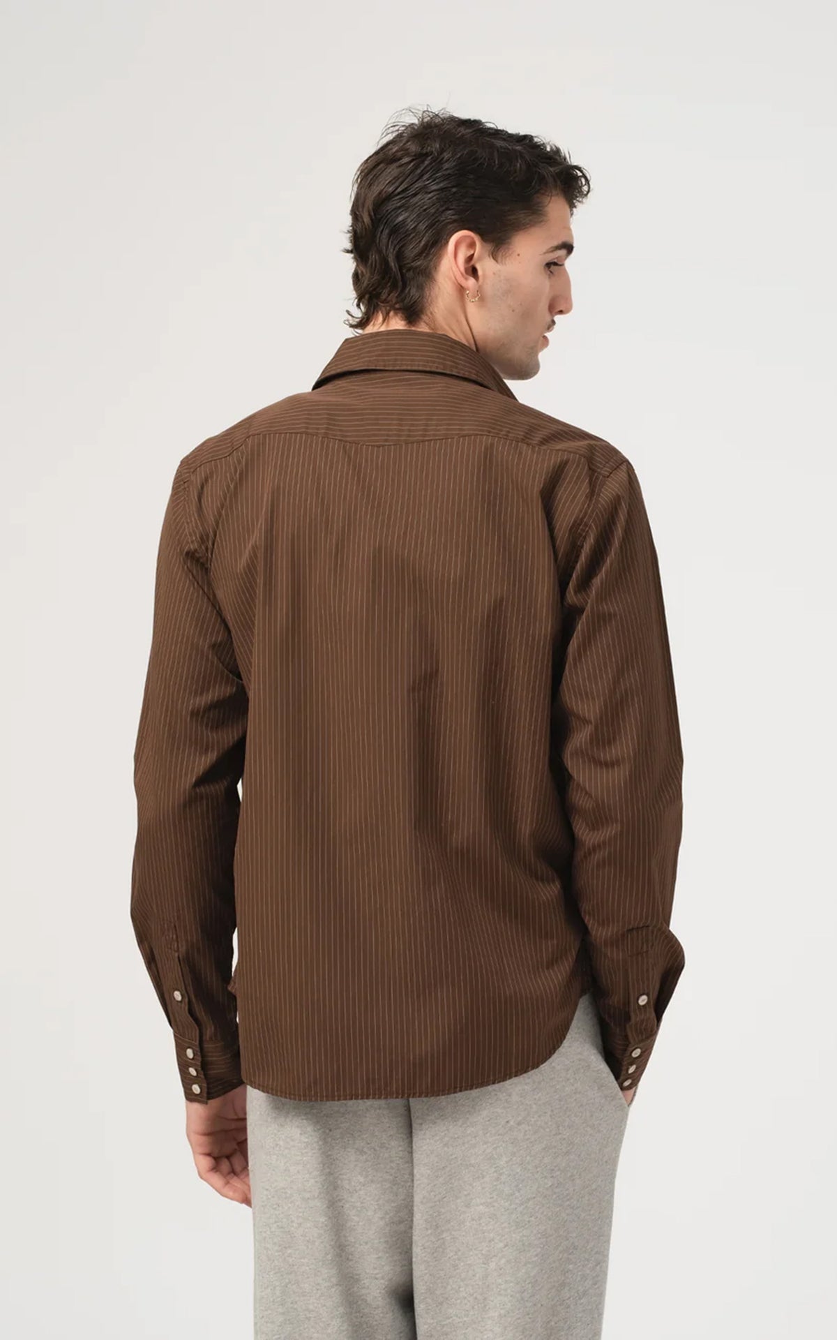 Eat Dust Western Shirt Mayfair Cotton Brown/Off White
