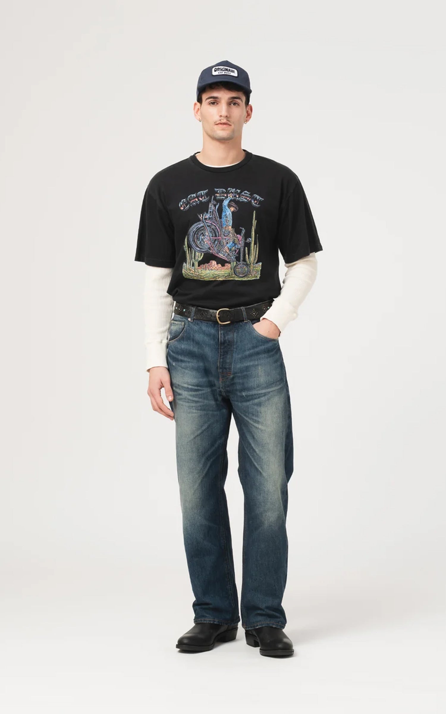 Eat Dust Rodeo T Basic Jersey Black