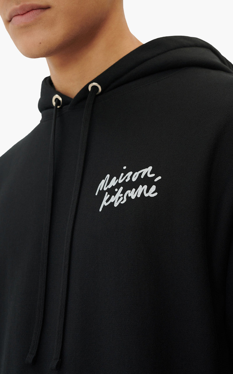 Maison Kitsuné Mini Handwriting Relaxed Hoodie Black