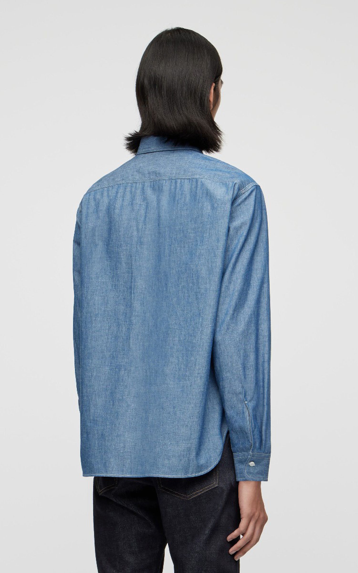 MOMOTARO JEANS MMLS1001 Triple Stitch L/S Chambray Shirt Indigo