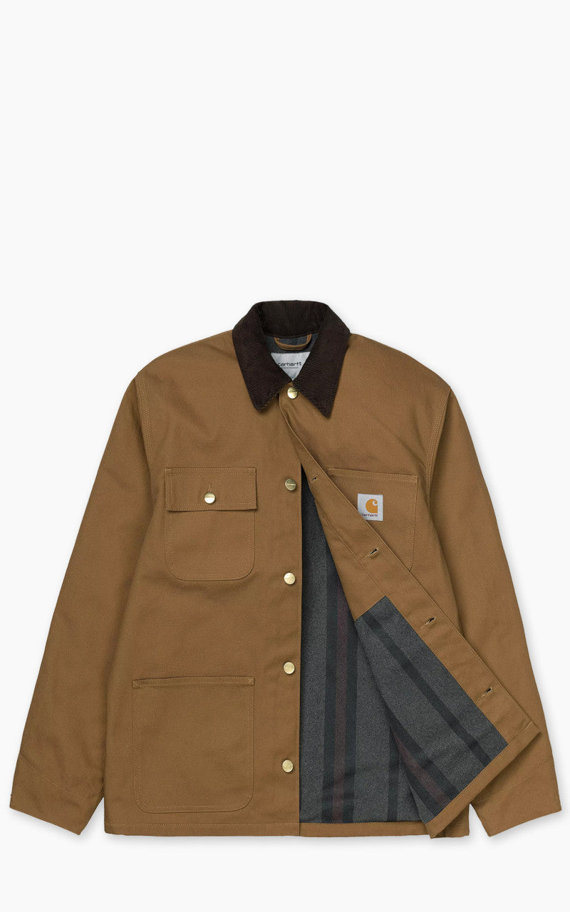 Carhartt WIP Michigan Coat Winter Dearborn Canvas Hamilton Brown/Black