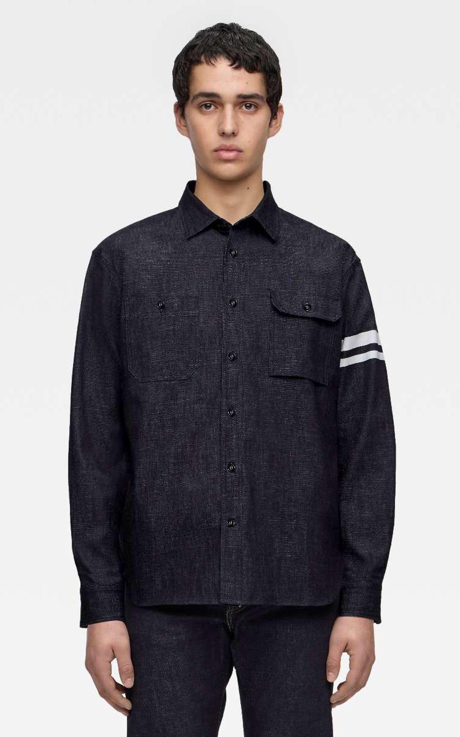 Momotaro Jeans MMLS3001 Triple Stitch L/S Denim Shirt Indigo