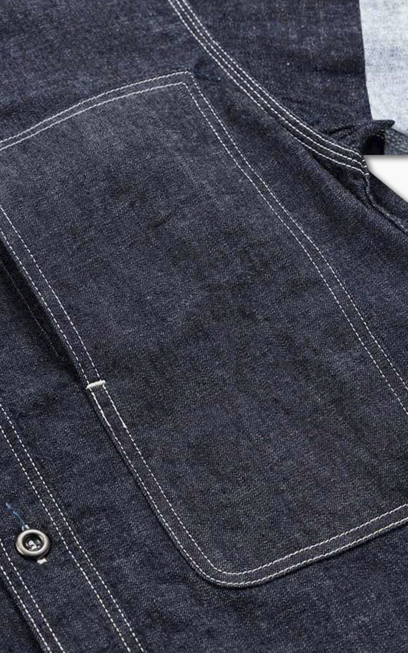Momotaro Jeans MSS0010M31 GTB Selvedge Denim Jail Pocket Shirt Indigo 8oz