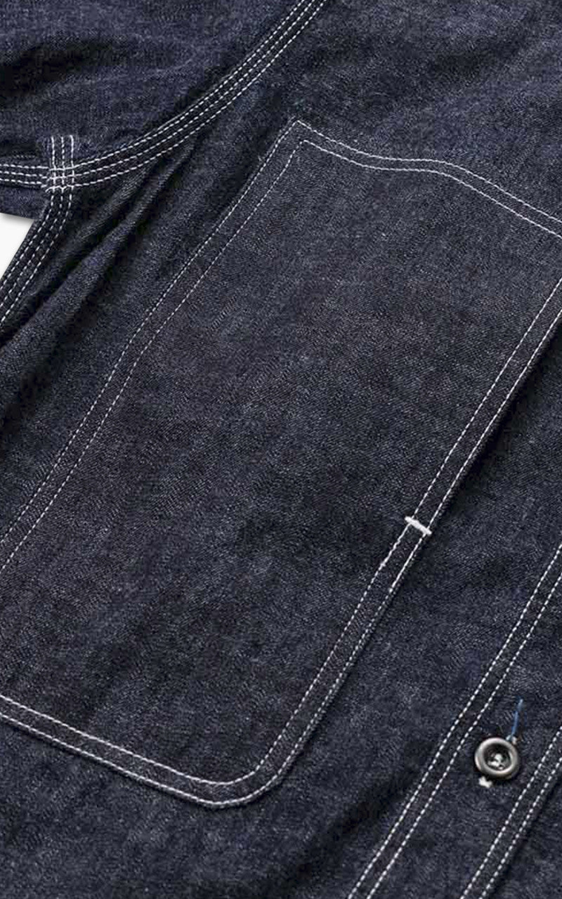 Momotaro Jeans MSS0010M31 GTB Selvedge Denim Jail Pocket Shirt Indigo 8oz
