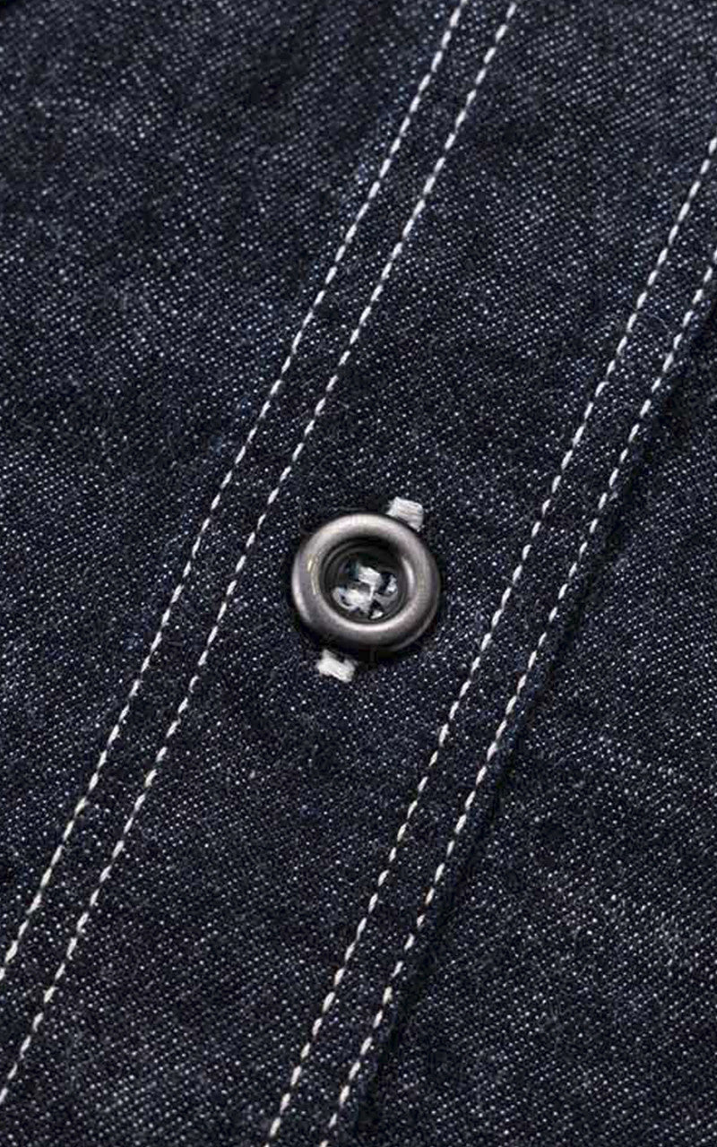 Momotaro Jeans MSS0010M31 GTB Selvedge Denim Jail Pocket Shirt Indigo 8oz