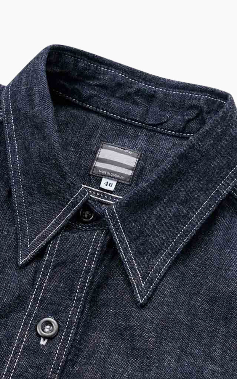 Momotaro Jeans MSS0010M31 GTB Selvedge Denim Jail Pocket Shirt Indigo 8oz
