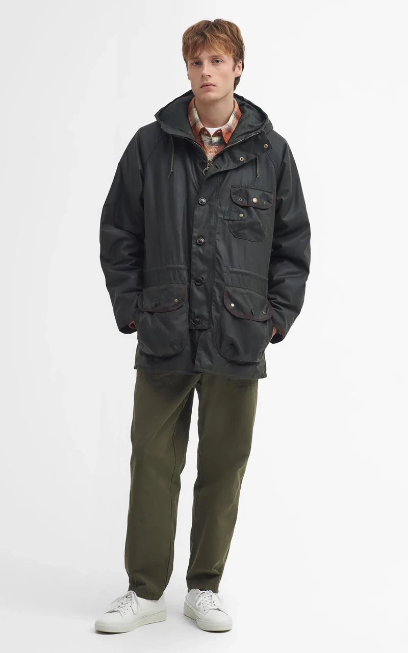 Barbour Field Waxed Parka Fern