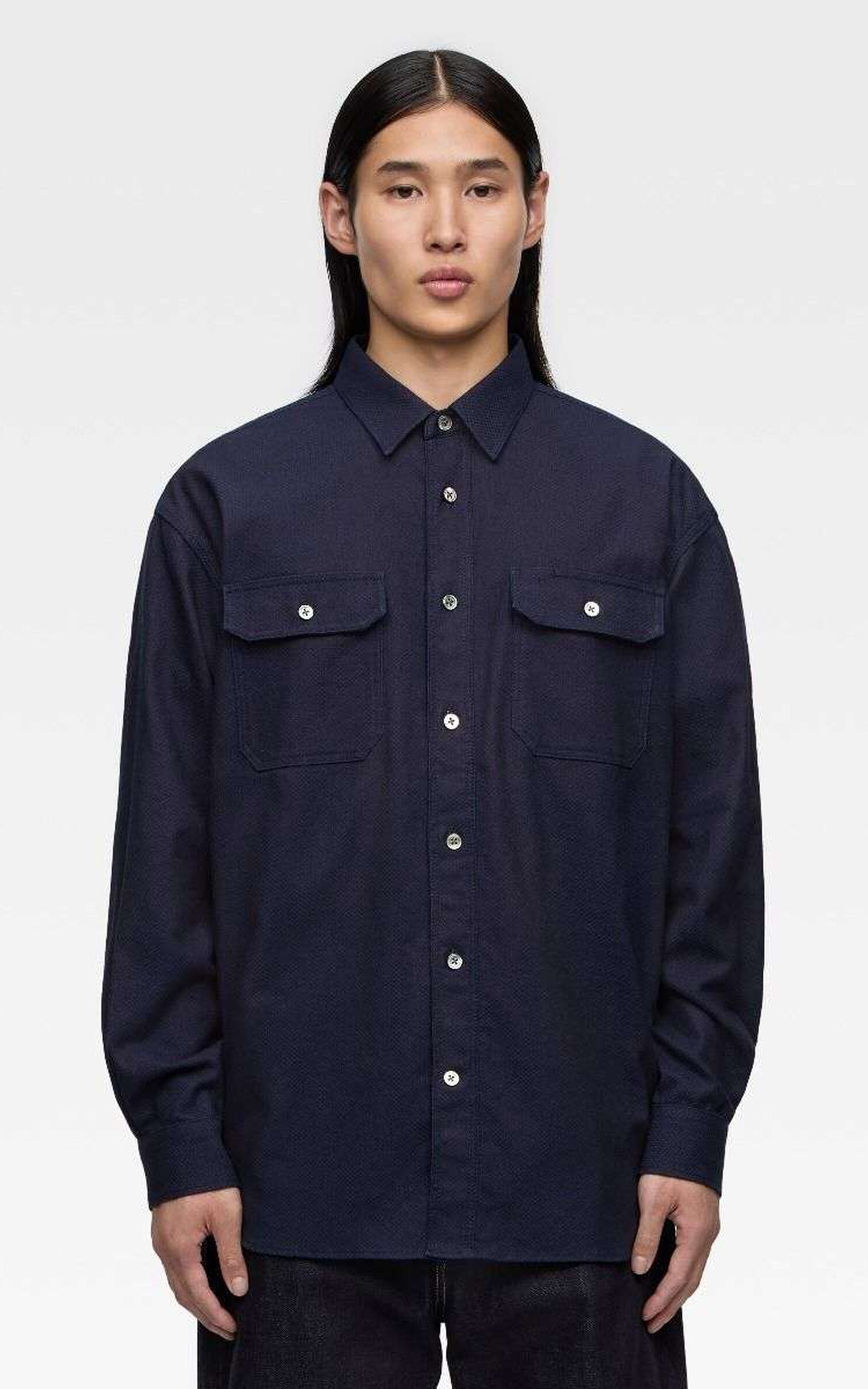 Momotaro Jeans MXLS1039 Sashiko CPO Shirt Indigo