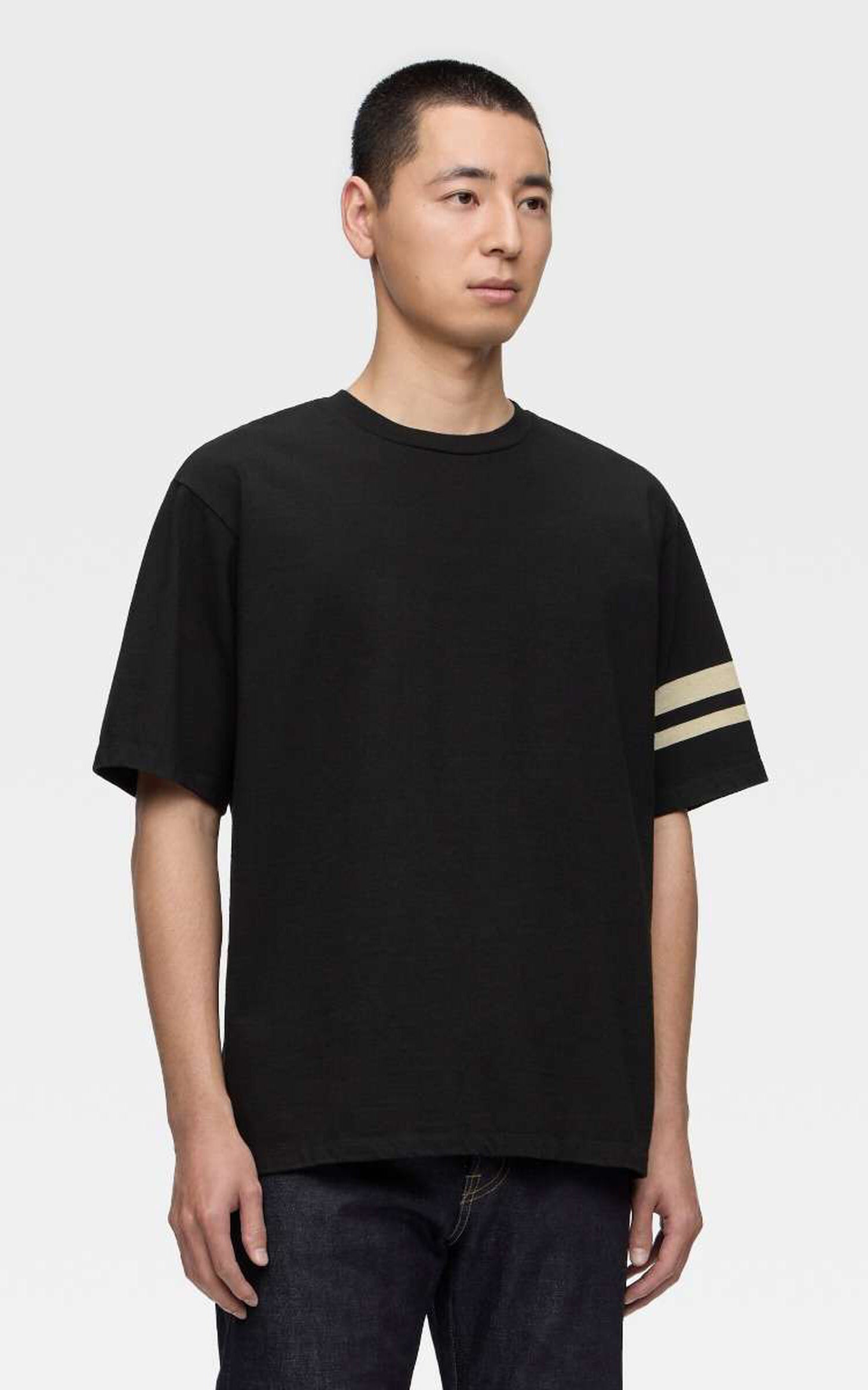 MOMOTARO JEANS MXTS6004 Discharge Print Heavy Ounce S/S T-Shirt Black 8.5oz