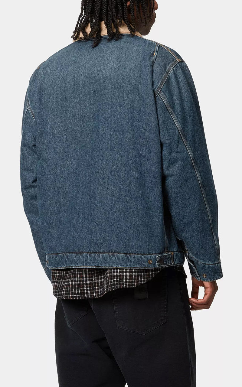 Carhartt WIP OG Detroit Jacket Smith Denim Worn Used Washed Blue/Dusty H Brown