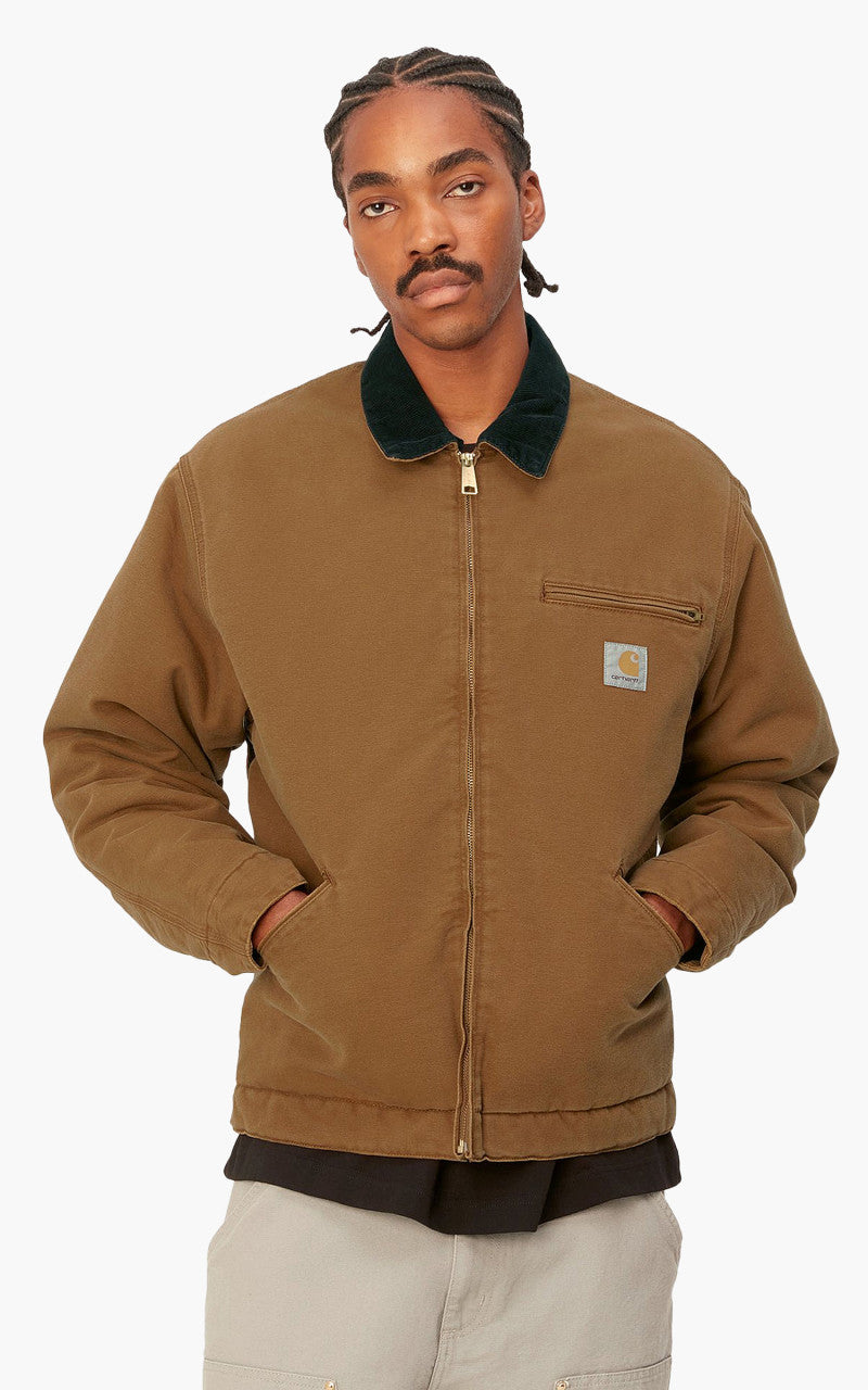 Carhartt WIP OG Detroit Jacket Dearborn Canvas Deep H Brown/Black Aged