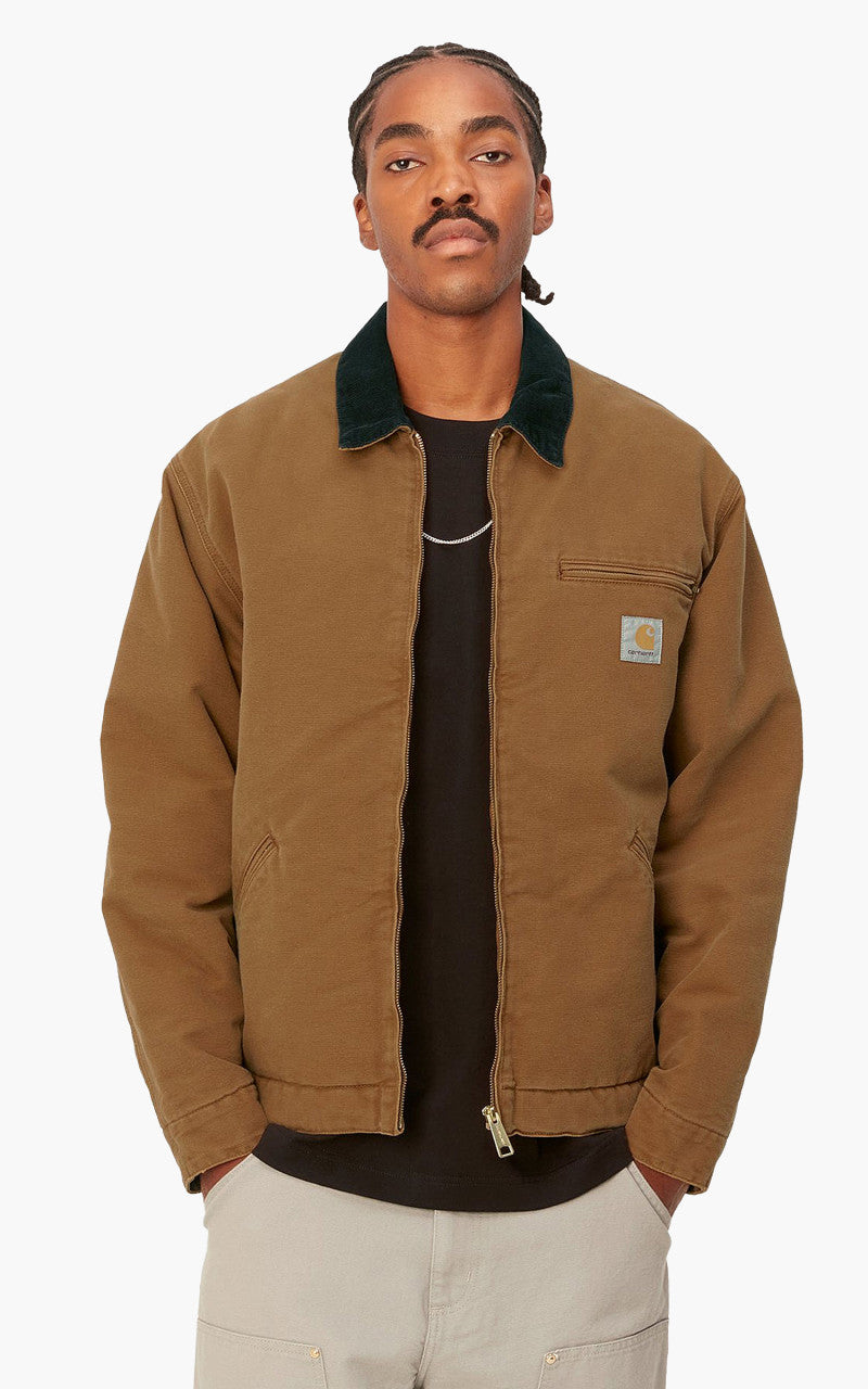 Carhartt WIP OG Detroit Jacket Dearborn Canvas Deep H Brown/Black Aged