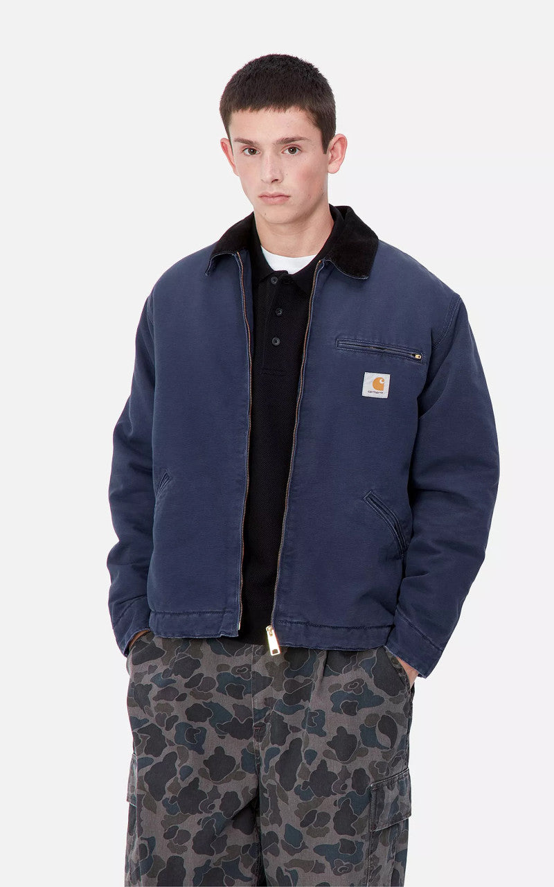 Carhartt WIP OG Detroit Jacket Winter Dearborn Canvas Aged Canvas Air Force Blue/Black