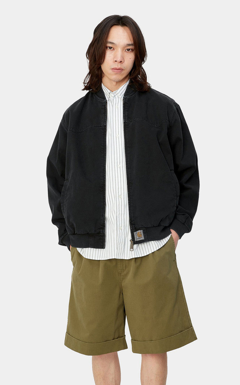 Carhartt WIP OG Santa Fe Bomber Clark Twill Black Stone Dyed