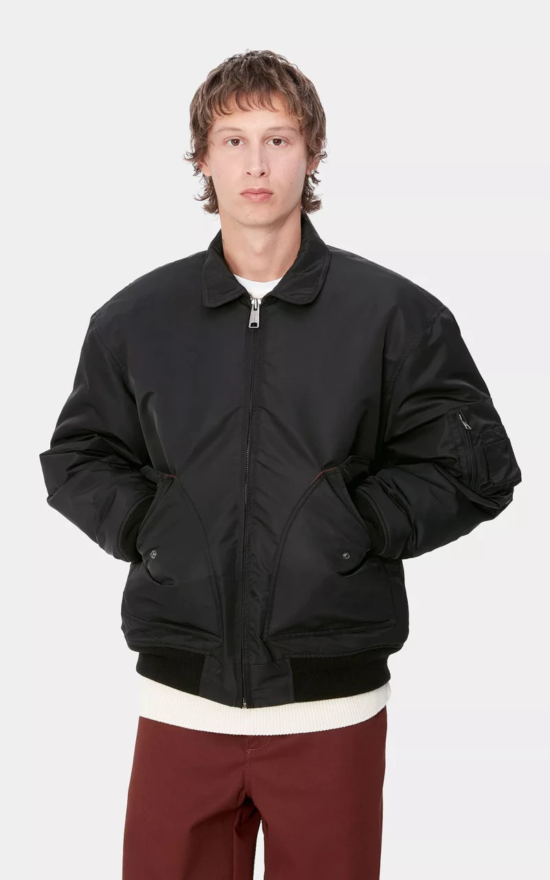 Carhartt WIP Olten Bomber Jacket Nylon Black/Turmeric