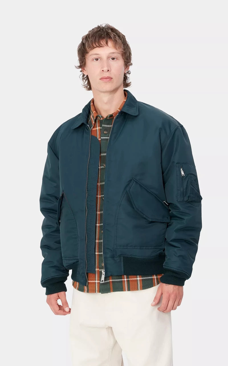 Carhartt WIP Olten Bomber Jacket Nylon Duck Blue/Turmeric