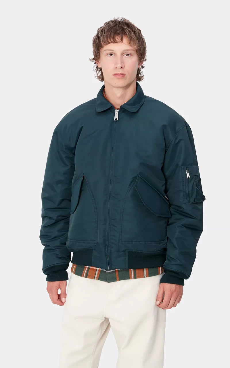 Carhartt WIP Olten Bomber Jacket Nylon Duck Blue/Turmeric