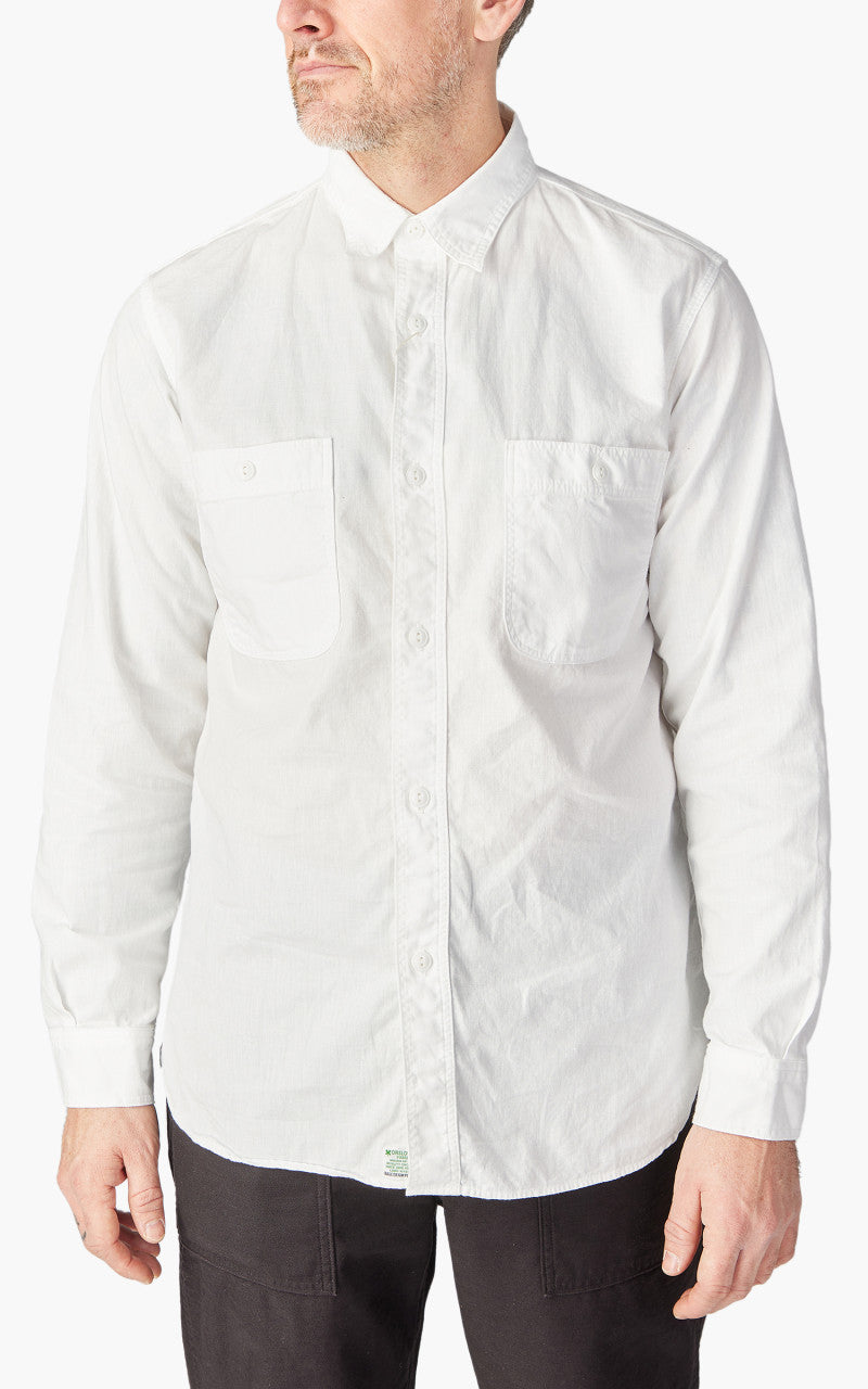 OrSlow Chambray Work Shirt White