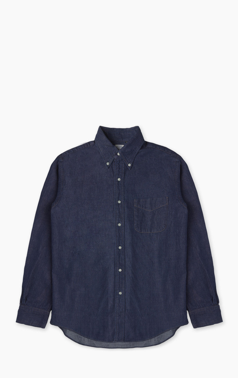 OrSlow Standard Button Down Denim Shirt One Wash Indigo